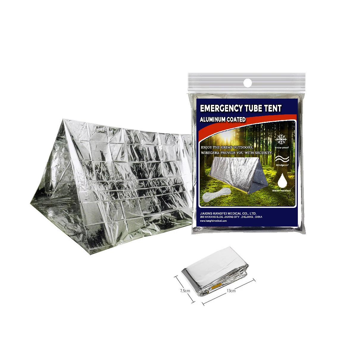 Outdoor Emergency Disposable PET Tube Tent Single Layer Survival Shelter for 2 Person Camping