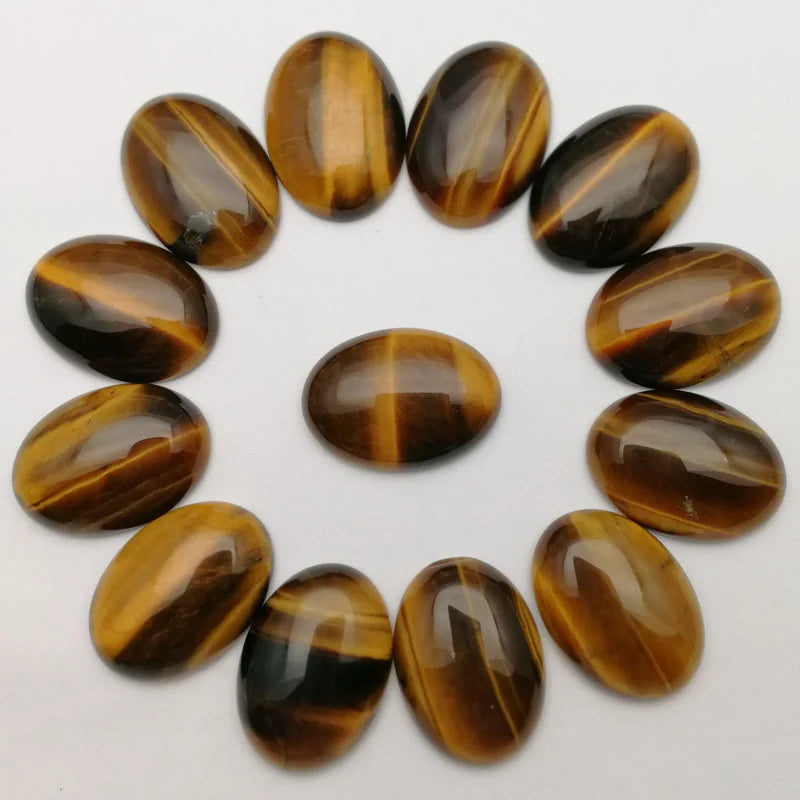 DIY DIY Manufactures Suppliers Natural Semi Precious gemstones 15*20mm Oval Tiger Eye Cabochon Genuine crafts HY