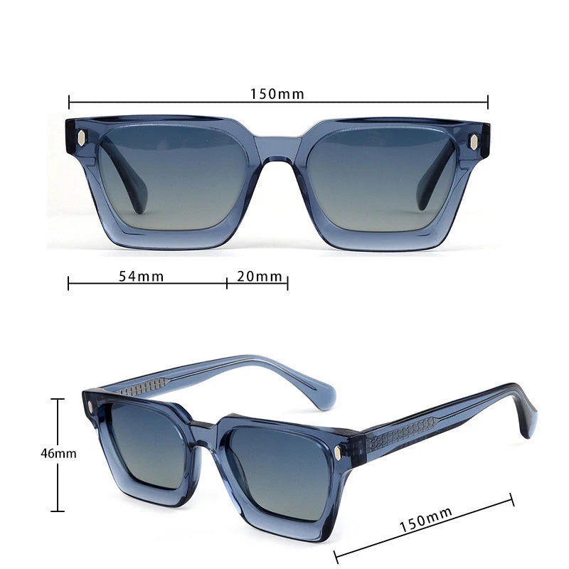 DOISYER Luxury Vintage Sun Glasses Custom LOGO Men's Square Designer Acetate Polarized Sunglasses Women's Fashion Shades Pink