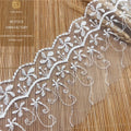 Double Floral Wave White Spot Lolita Lace Water-Soluble Embroidery Mesh for Computer Accessories