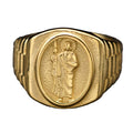 2024 New Style Christian Jewelry 316 Stainless Steel Gold Plated Saint Jude Ring