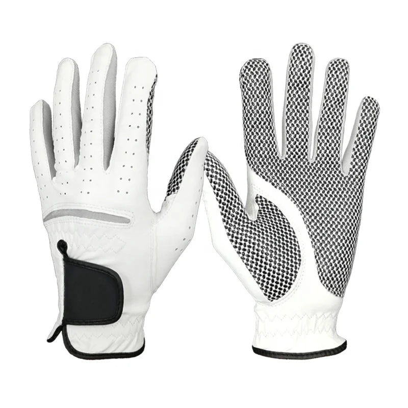 High Quality Custom Logo Anti-slip Sheepskin Golf Gloves Men