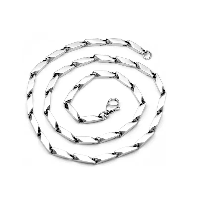 [Titanium Steel] European and American Stainless Steel Necklace Personality Simple Diamond Shaped Titanium Steel Chain Jewelry