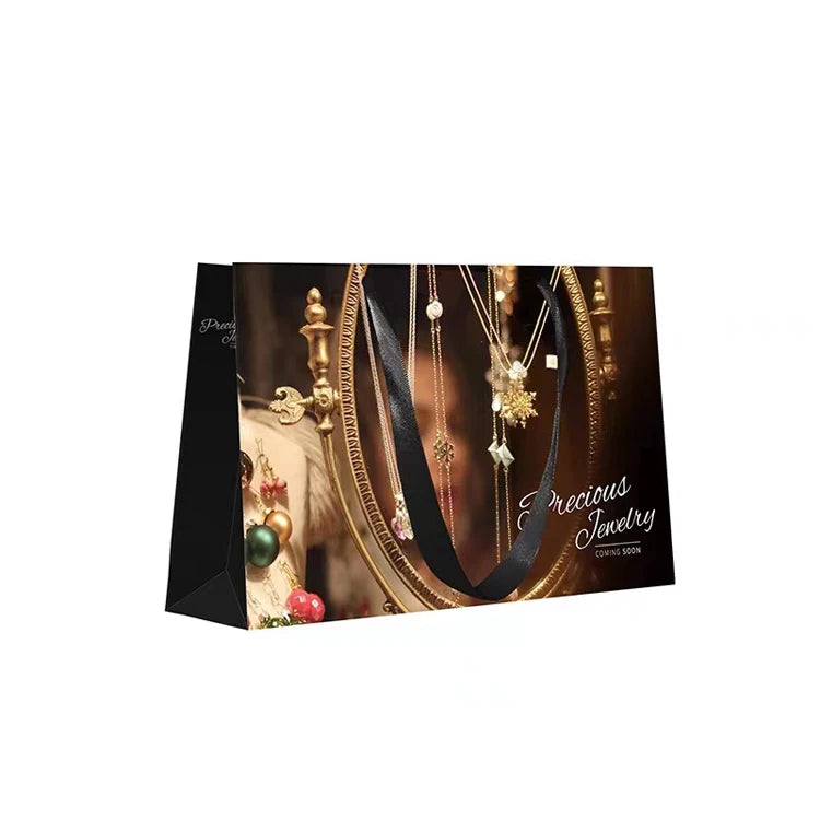 Wholesale Custom Technology Good Price Jewelry Personalized Black Paper Gift Bags