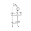 Modern Luxury Stainless Steel Eco-Friendly Space Saving Overhead Shower Organizer Wall-Mounted Dual Tier Bathroom Hanging Hotel