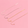 6.5cm 925 Sterling Silver Box Chain Ear Line Earring Hook for Jewelry Making Findings