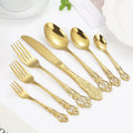 Gold Cutlery Set Stainless Steel Spoon Fork and Knife Luxury Silverware Flatware Cubiertos