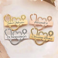 Custom Name Pin for Doctor Personalized Brooch Doctor Nurse Brooch Doctor Stethoscope Pin Gift