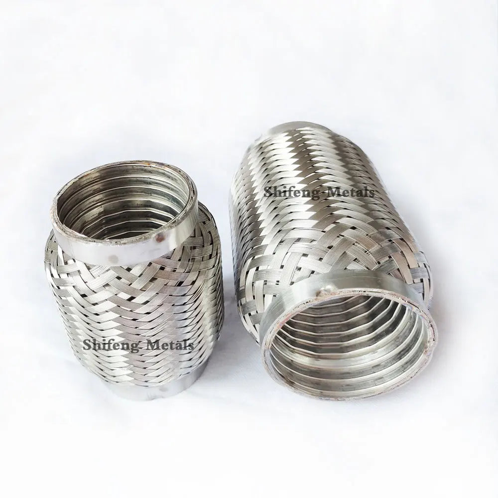 Length 102mm SS304 Flex Pipe Exhaust BellowS Tube Flex With Braiding Flexible Bellows