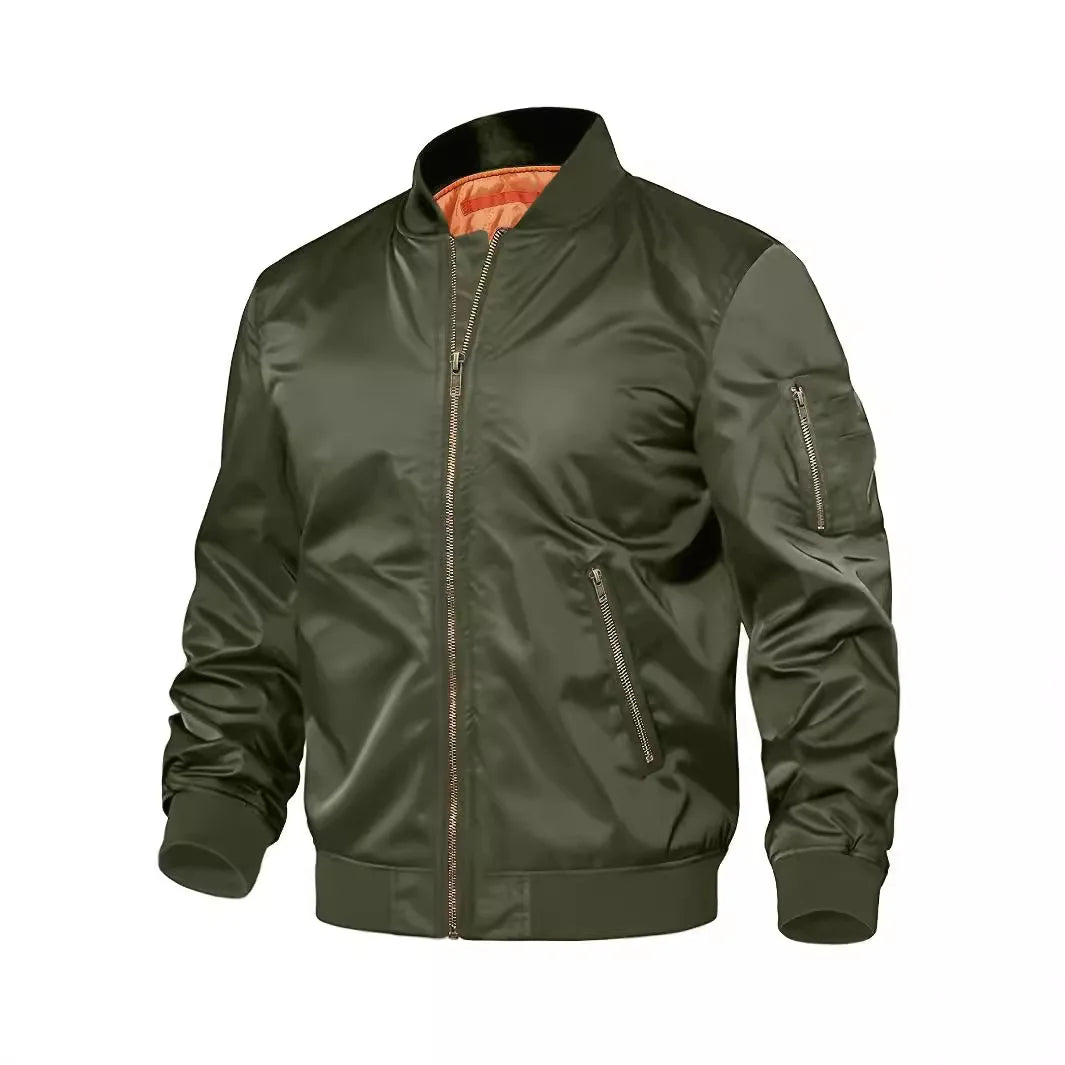 Winter Thick Pilot Windproof  Green Nylon Custom Printing Embroidery Logo Waterproof Blank Padded Quilted Navy Bomber Jacket