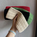 Boho Vintage Winter Warm Plain Blank Adult Elastic Handmade Crochet Woven Wide Knitted Headband for Women