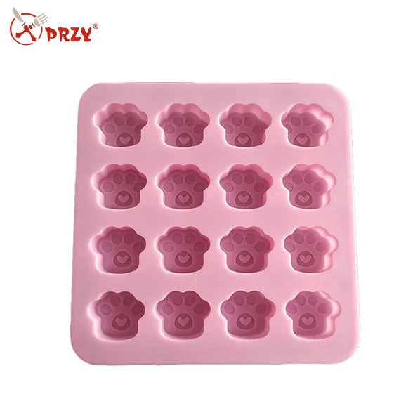Cartoon Cat Paw Foot 16 Cavity Silicone Mold for Handmade Soap Making Cake Baking