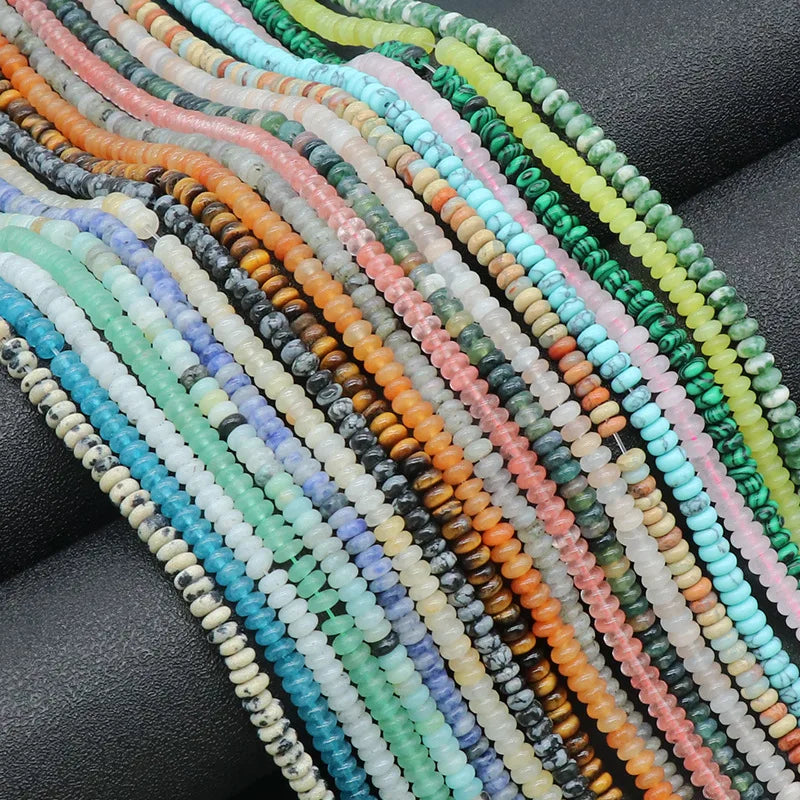 Small Natural Crystal Quartz Healing Gemstone 4x2mm Faceted Rondelle Spacer Stone Beads for Jewelry Craft Making