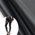 PFAS FREE Black 4-Way Stretch PU Leather Fabric 95% Polyester 5% Spandex Customizable Colors for Blouses and Dresses Backing