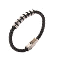 Fashion Leather Braided Stainless Steel Titanium Steel Bracelet Retro Men's Bracelet Wholesale Retail Couple Jewelry Gift