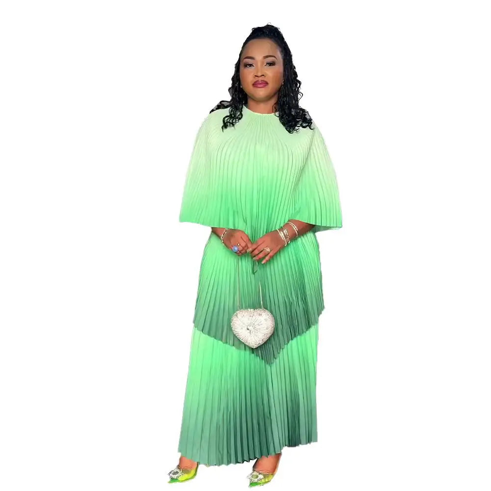 Fashion African Wedding Dresses for Women Plus Size Summer Two Pleat Polyester Kanga Clothing