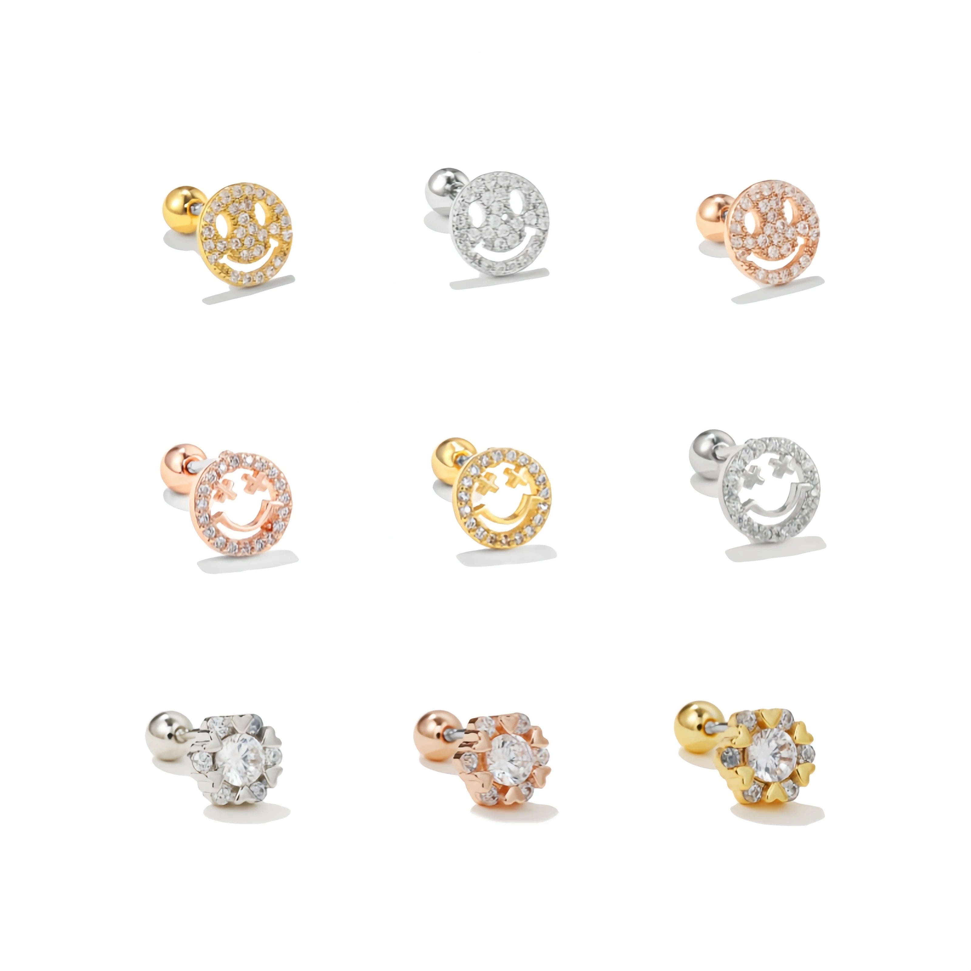 Sparkling 3A Zircon Titanium Stud Earrings Hypoallergenic Lightweight Chic Unique Fashion Look Piercing Jewelry