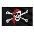 3x5 FT Pirate Cross Knife Flag and Jolly Roger (Red Scarf) Flag for Outside 3x5 Ft AhfuLife Pirate Flag