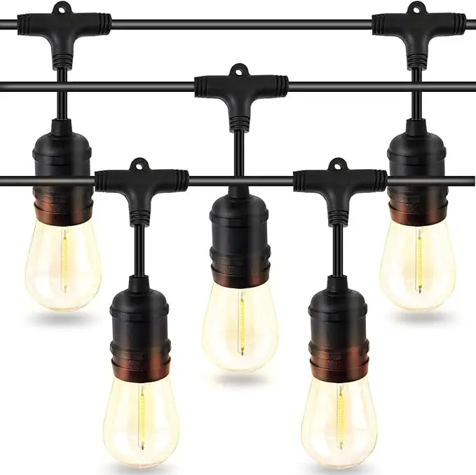 Solar S14 Outdoor Garden String Light Plastic Bulbs IP65 Waterproof