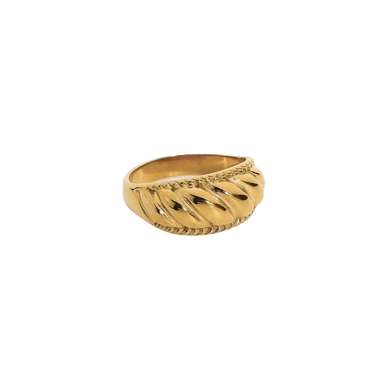 Wholesale 18K Gold Stainless Steel Simple Pattern Fashion Rings with Factory Price