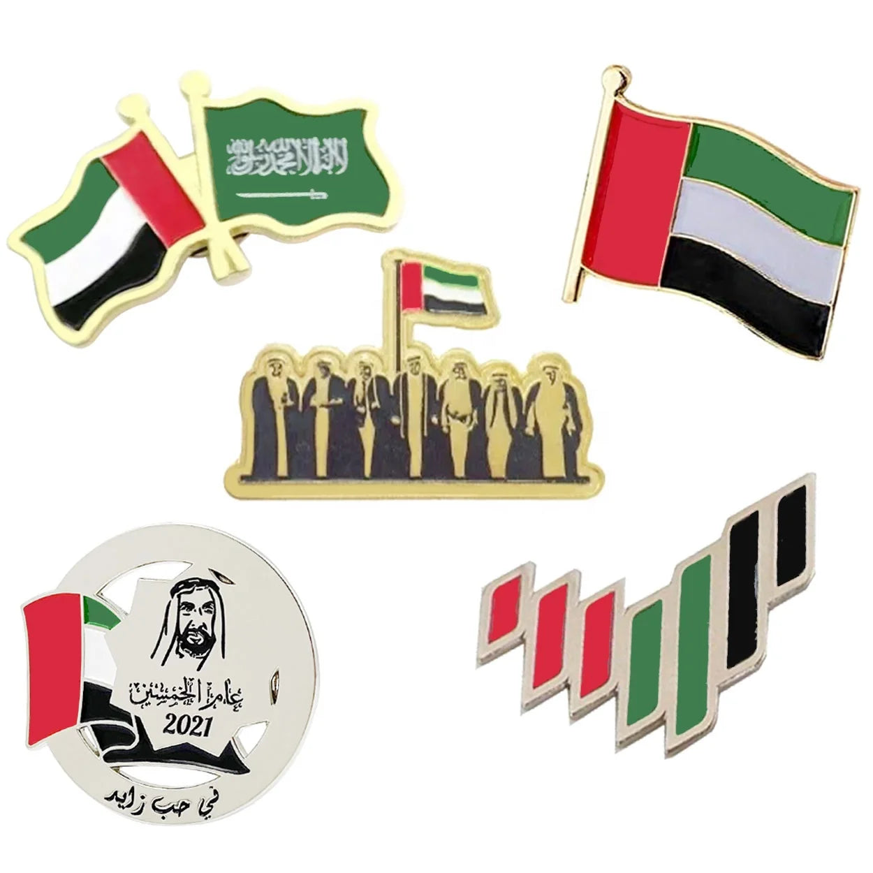 Manufacturer Custom Metal Gold the United Arab Emirates Map Enamel Brooch Country Flag UAE Lapel Pin Magnetic Badge National Day