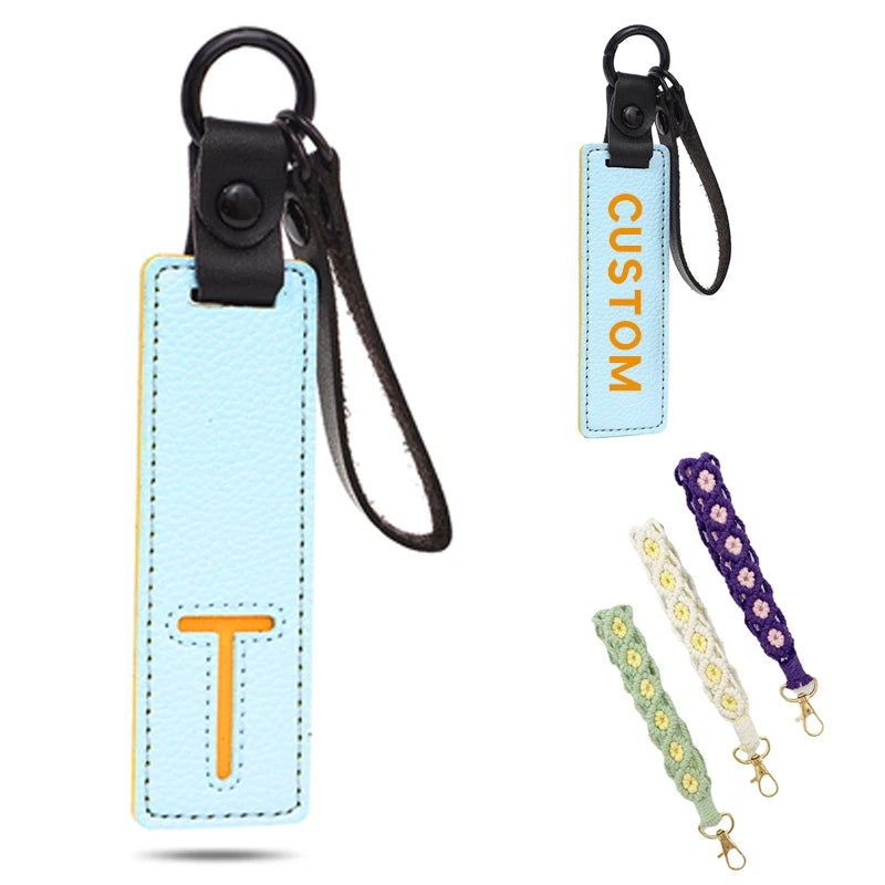 Custom Colorful Keychain Fashion Girl Gift Women Backpack Decorations and Rope Key Pendant Bracelet