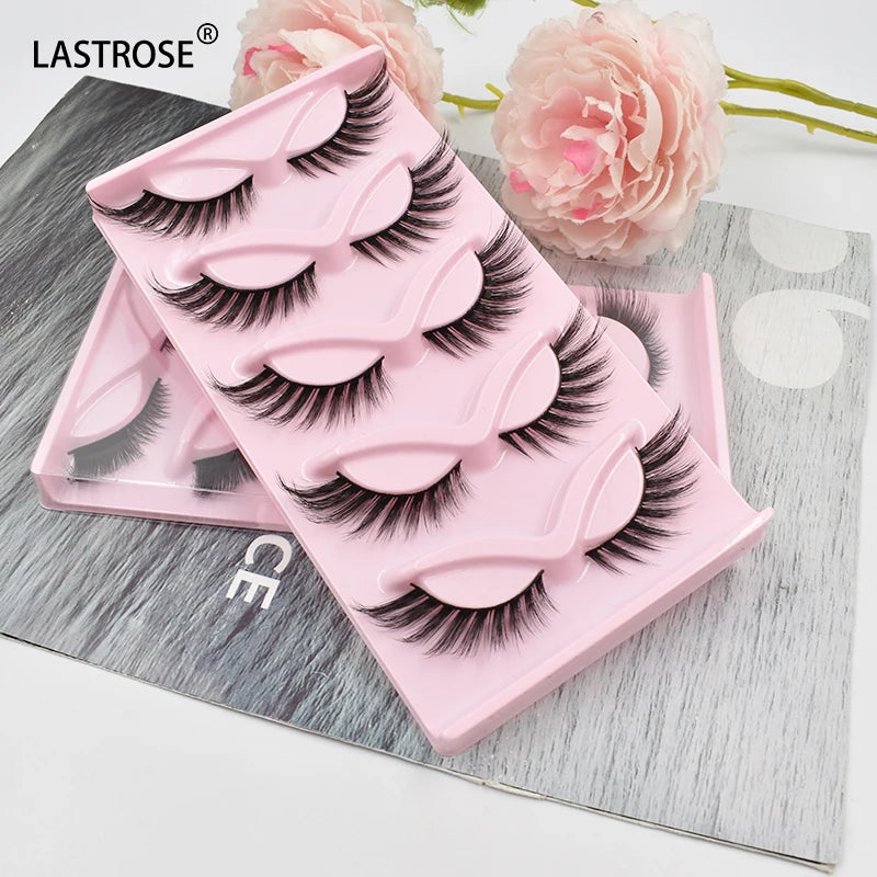 Foxy 5-Pairs Fluffy Cat Eye Lashes Full Strip False Eyelash Sets Vendor's WWinged Cat Eye Lash
