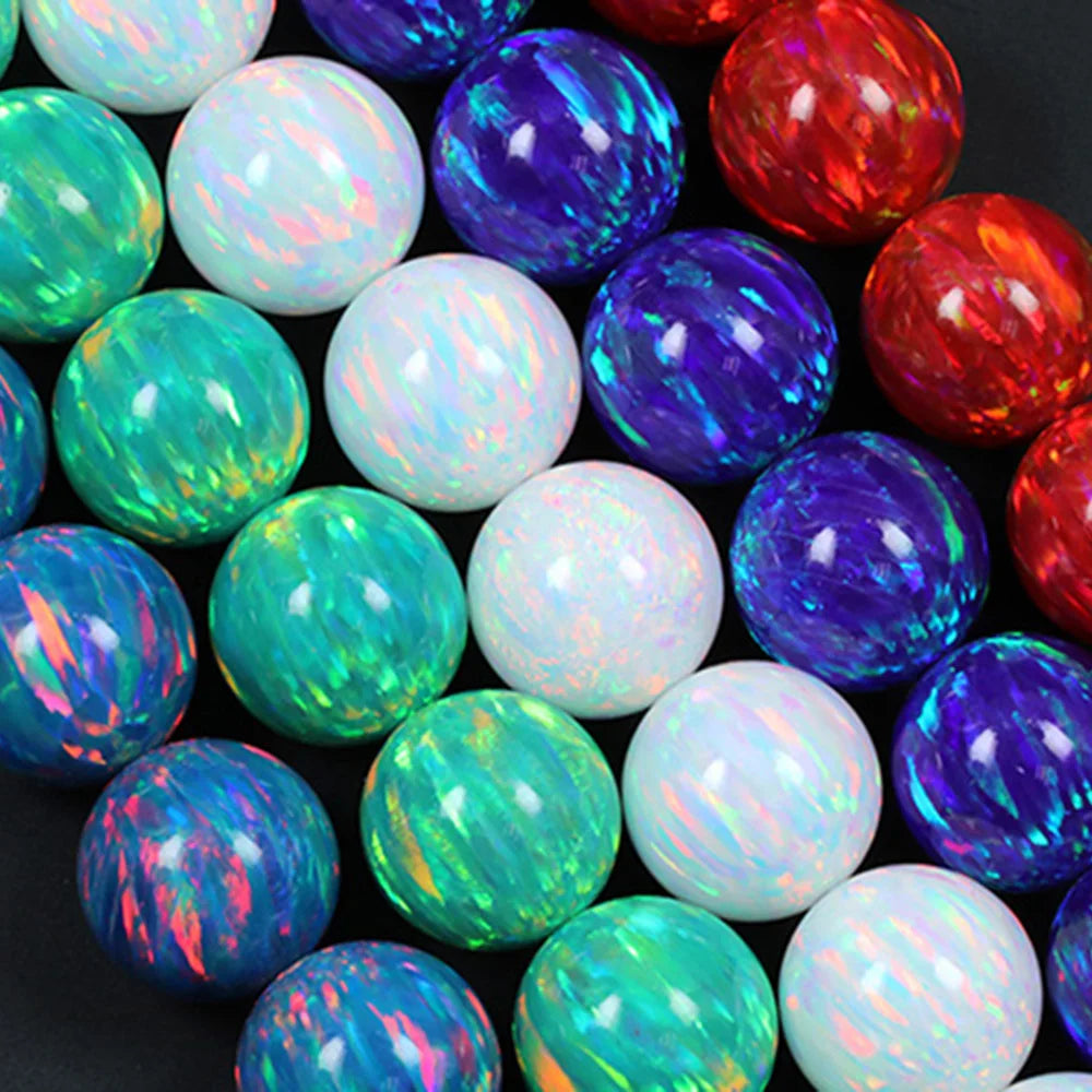 Various Colors Ball Opal 2mm-10mm Full Hole Synthetic Opal Beads Ball Opal Stone