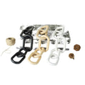 Hand Carved Waterproof 5-Link Wood Chain Link Beech Decor Modern Design 48cm Tabletop for Indoor Use Christmas