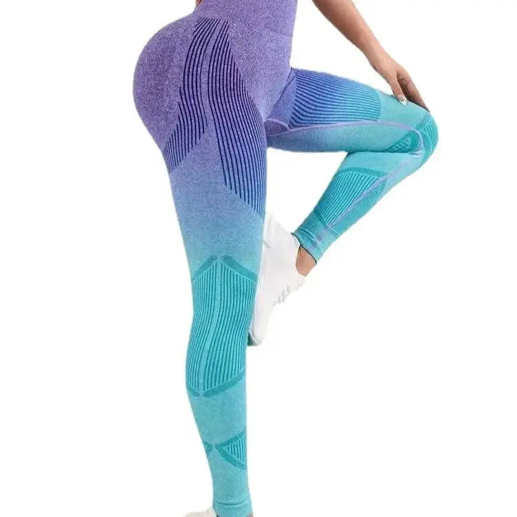 Seamless Gradient Peach Yoga Pants Hip Yoga Clothes Tight High Waist Sports Fitness Pants Women