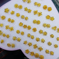 Mixed 36 Pairs of Peach Heart Box Earrings Gold-Plated Women's Gold Earrings Boxed Electroplated Alloy Earrings Promotion