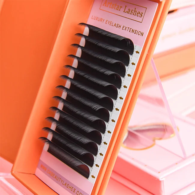 Super Soft Matte Black Lash Trays 0.05mm Custom Package Mink Eyelash Extension Easy Fans Blooming Eyelash  Extension