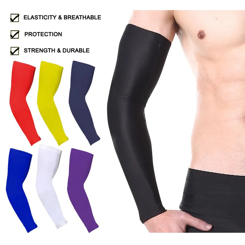 Mens  Arm Sleeves High Elastic Quick Dry  Breathable Sports Running Workout Basketball Cycling Elbow Brace