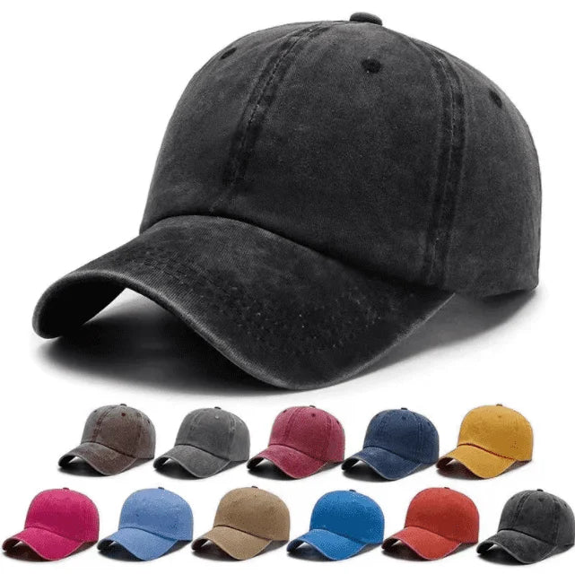 High Grade Vintage Retro 6 Panel Cap Custom logo Washed Adjustable Cotton Baseball Cap Distressed Sports Caps