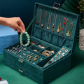 Multilayer Flannel Jewelry Jewelry Storage Box with Lock Drawer Earrings Earrings Earrings Gift Boxes Jewelry Display Boxes