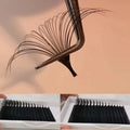 Blooming Lashes Easy Fan Eyelash Extension 0.05mm 0.07mm Matte Black Lashes with Foil Backing Paper Cards