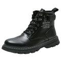 Boots Men's New High Top British Style Black Workwear Motorcycle Casual PU Leather Shoes Men's Leather Boots