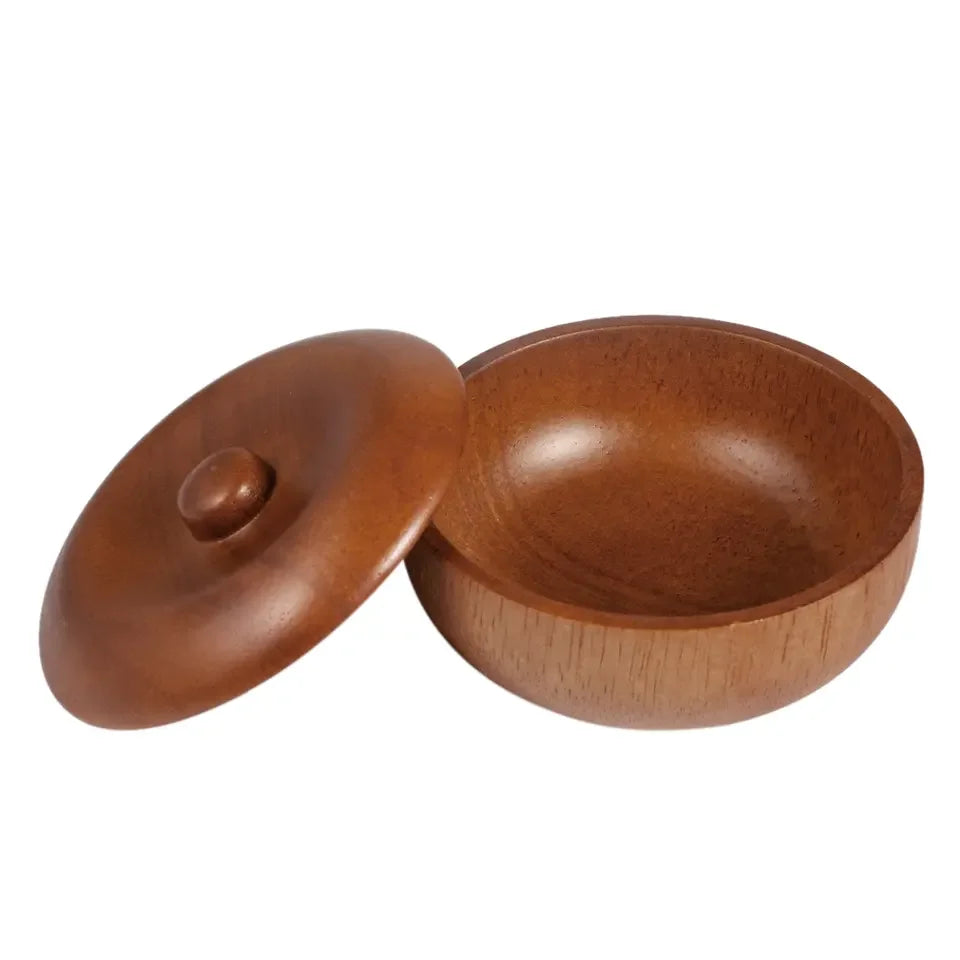 Oak Wood Shaving Soap Bowl with Cover Empty Wet Shaving Bowl Classic Shaving Set for Men Durable & Stylish Design