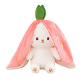 Chique Stuffed Animal Reversible Cuddle Strawberry Bunny Transformed Rabbit Carrot Plushies Toy PP Cotton for Stress Relief