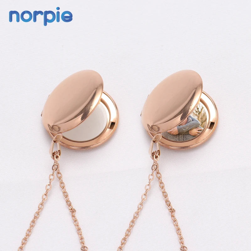 Sublimation Round Shape Necklace for Customize Printing Gifts Stainless Steel Sublimation Blank Photo Lockets Necklace
