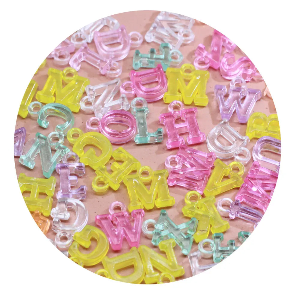 Mini Resin English Letter Charms Pendent Jewelry Necklace Bracelet Ornament Craft DIY Scrapbook Earring Accessories