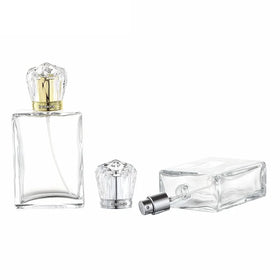100ml High-end Transparent Glass Perfume Spray Bottle with Golden CROWN CAP