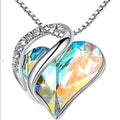 Wholesale New Design Choke Necklace Colorful Heart Pendant Necklace Birthstone Necklace