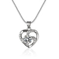 OAHLAN Fashion Jewelry 1.0ct Round Cut VVS1 Moissanite Couple Heart Shape Pendant 925 Sterling Silver Necklace for Women Wedding