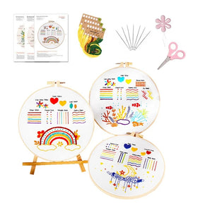 Wholesale 3 PCS Printed Canvas Cross Stitch Custom Embroidery Letter Kit for Starter