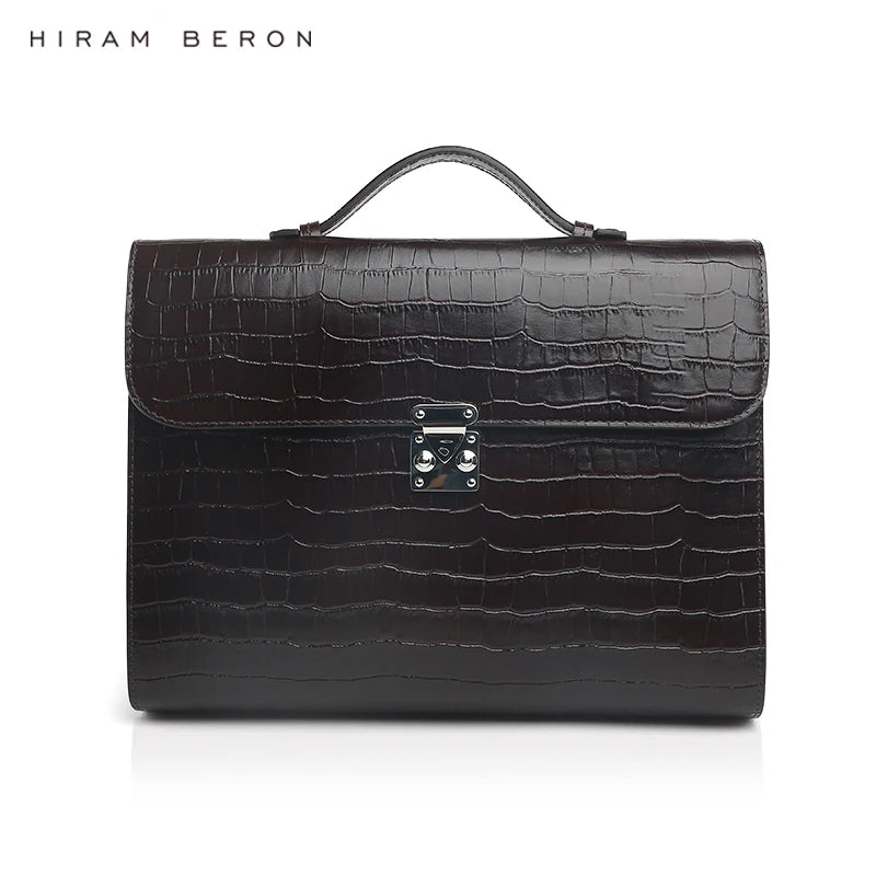 Hiram Beron Wholesale OEM Italian Leather Custom Made Briefcase Luxury Bag