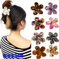 Custom Logo Fashion Style Hot Sale Hair Accessories Fashion 6.5CM Flower Hair Clip Acetate Claw Clip Women Cute Claw Hair Girls
