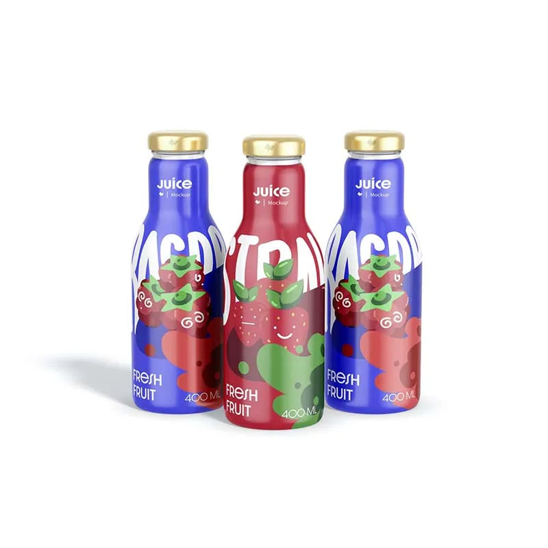 Full Color Custom Waterproof Bottle Package Stickers Brand Custom Logo Fruit Juice Bottle Label