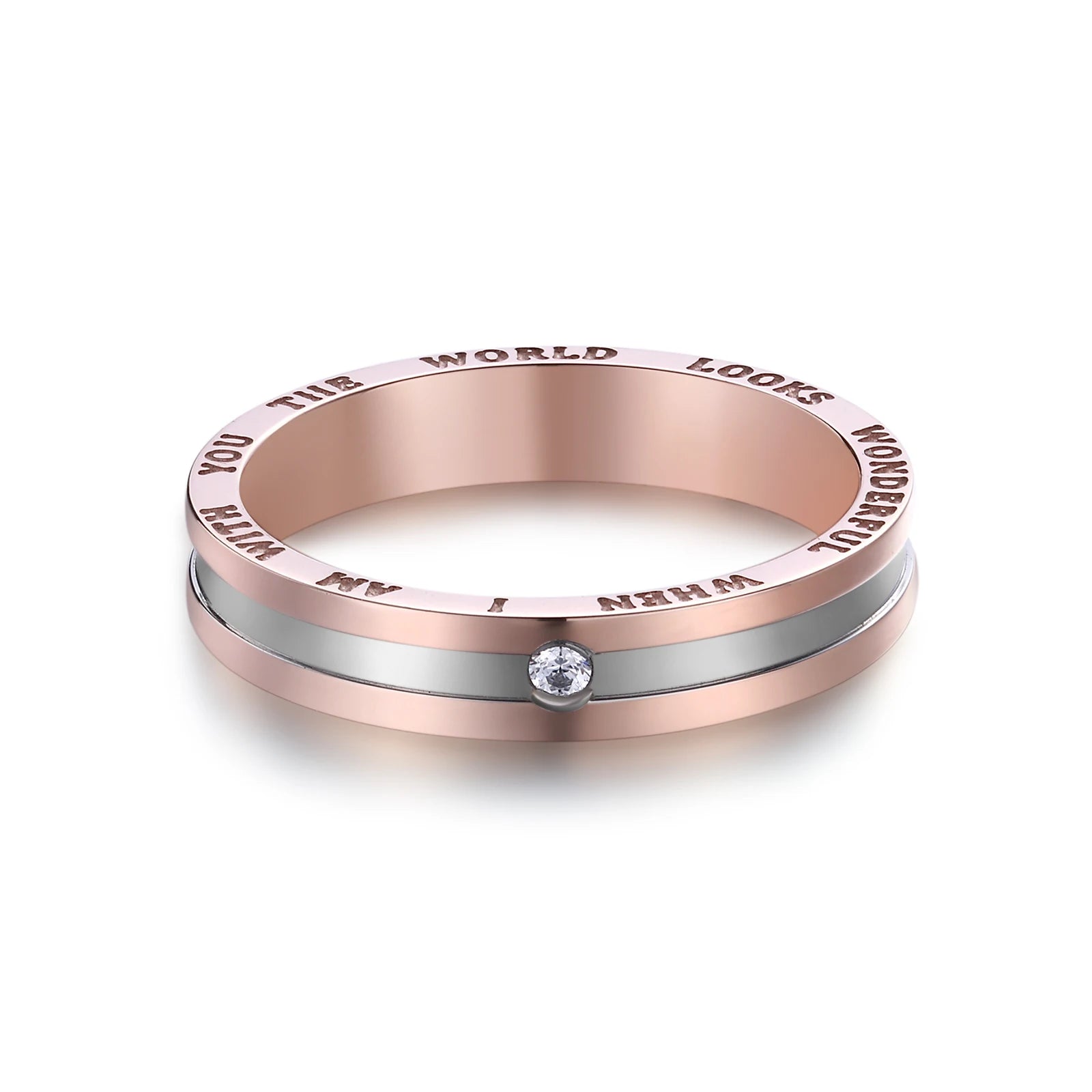 2024 Wholesale Trendy Stainless Steel Jewelry Silver Plated Cubic Zirconia Tail Ring for Girls Classic for Engagement Party