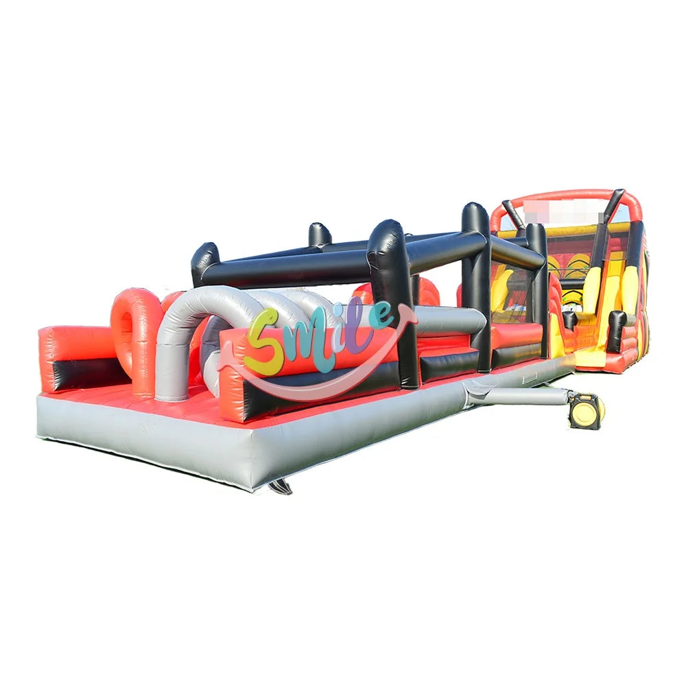 Commercial Outdoor PVC Inflatable 5K Obstacle Course Race Sport Game Combo for Kids and Adults Includes with Blower and Slide